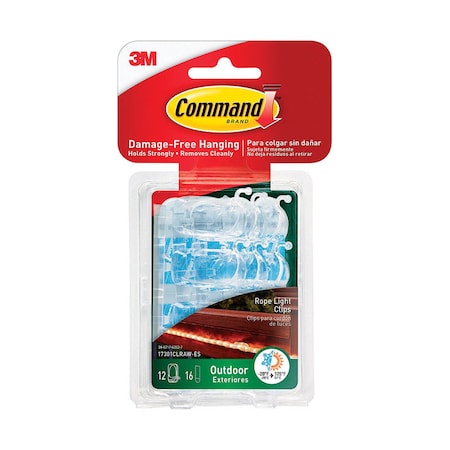 Command 3M Command Small Plastic Light Clips 1.33 in. L 12 pk 17301CLRAW-ES